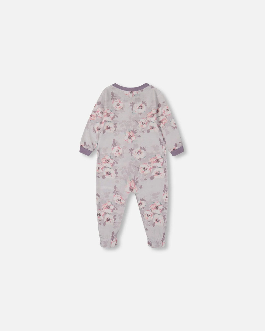 Deux Par Deux Organic Cotton One Piece Pajama - Printed Bouquet of Flowers