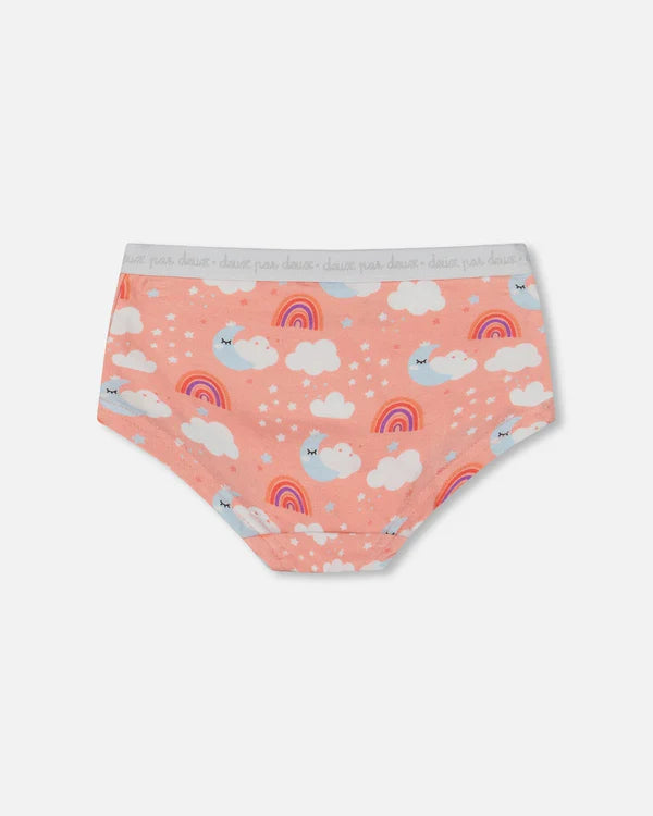 Deux Par Deux Boyshort Panty - Printed Sky and Rainbows