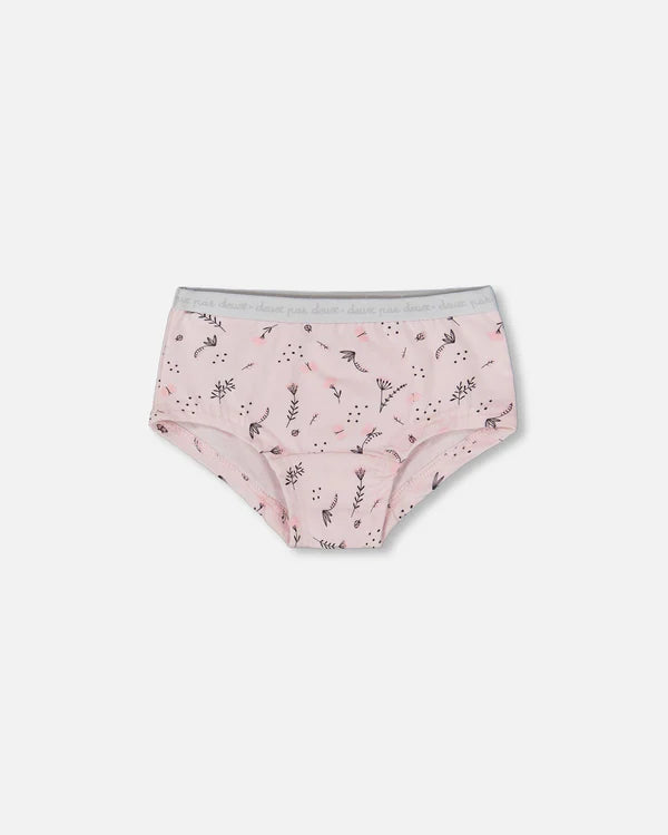 Deux Par Deux Boyshort Panty - Printed Pastel Field Flowers Deux Par Deux Boyshort Panty - Printed Pastel Field Flowers