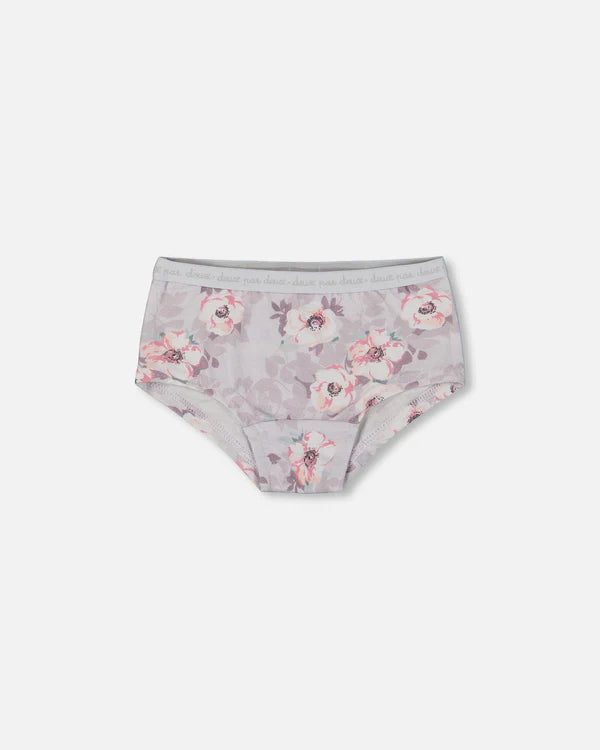 Deux Par Deux Boyshort Panty - Printed Bouquet of Flowers