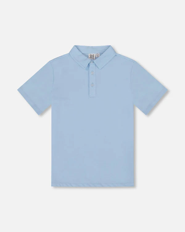 Deux Par Deux Polo T-Shirt - Pale Blue