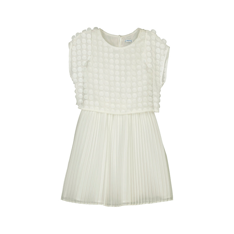 Mayoral Mixed Dress - Natural