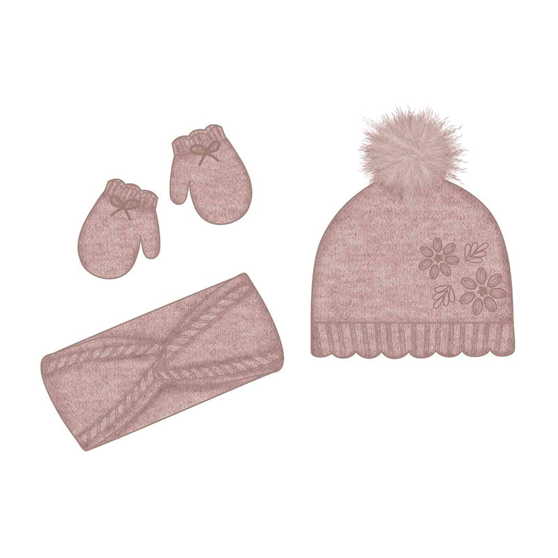 Mayoral Hat, Scarf &amp; Mittens Set - Crystal Pink