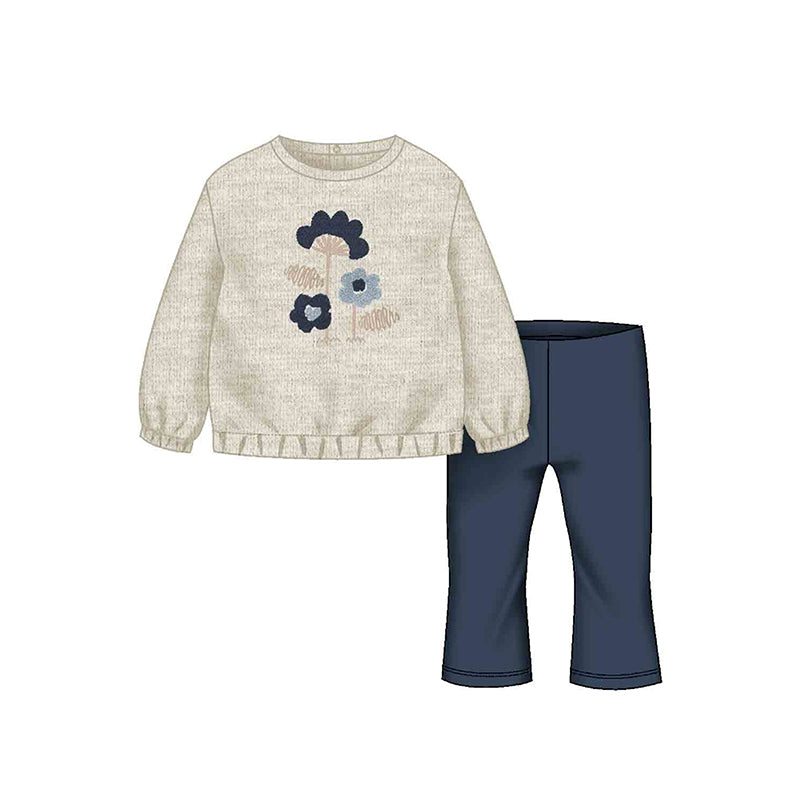 Mayoral 2pc Sweatshirt &amp; Leggings - Navy Flowers