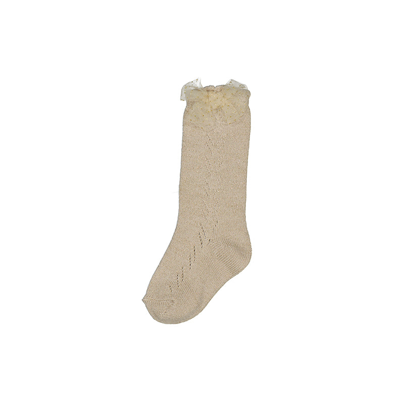 Mayoral Knee High Sock - Tapioco with Bow