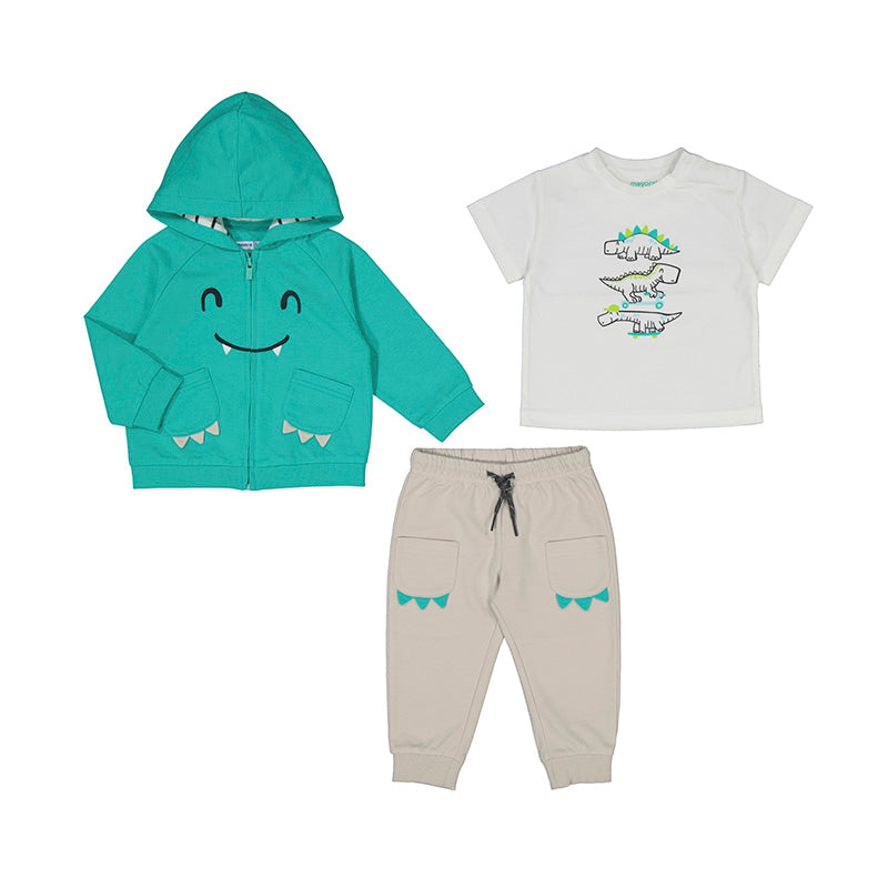 Mayoral 3 piece Tracksuit - Lake/Bone Dinosaurs Mayoral 3 piece Tracksuit - Lake/Bone Dinosaurs