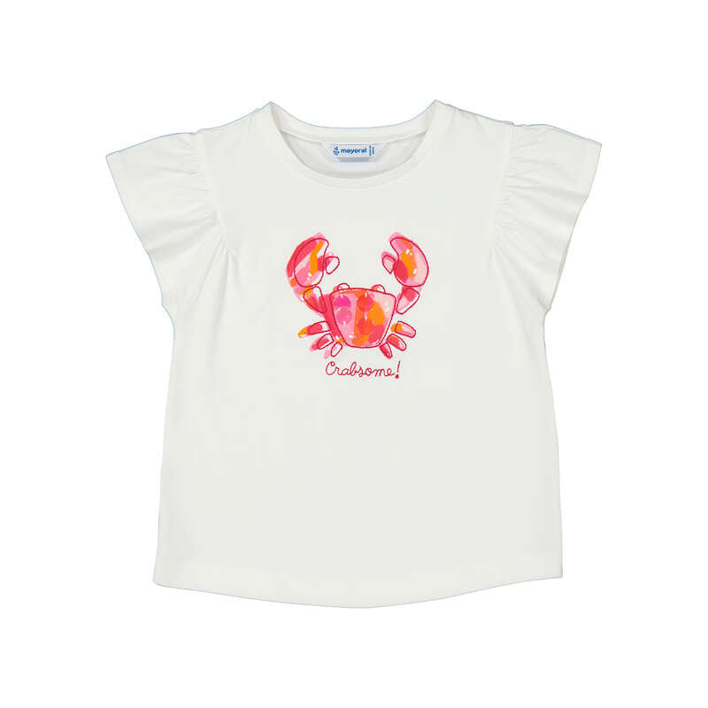 Mayoral Printed T-Shirt - Off White/Geranium