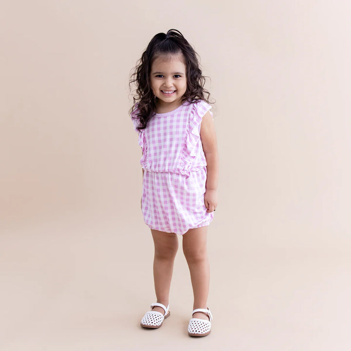 Kyte Baby Bubble Romper - Gingham Thistle