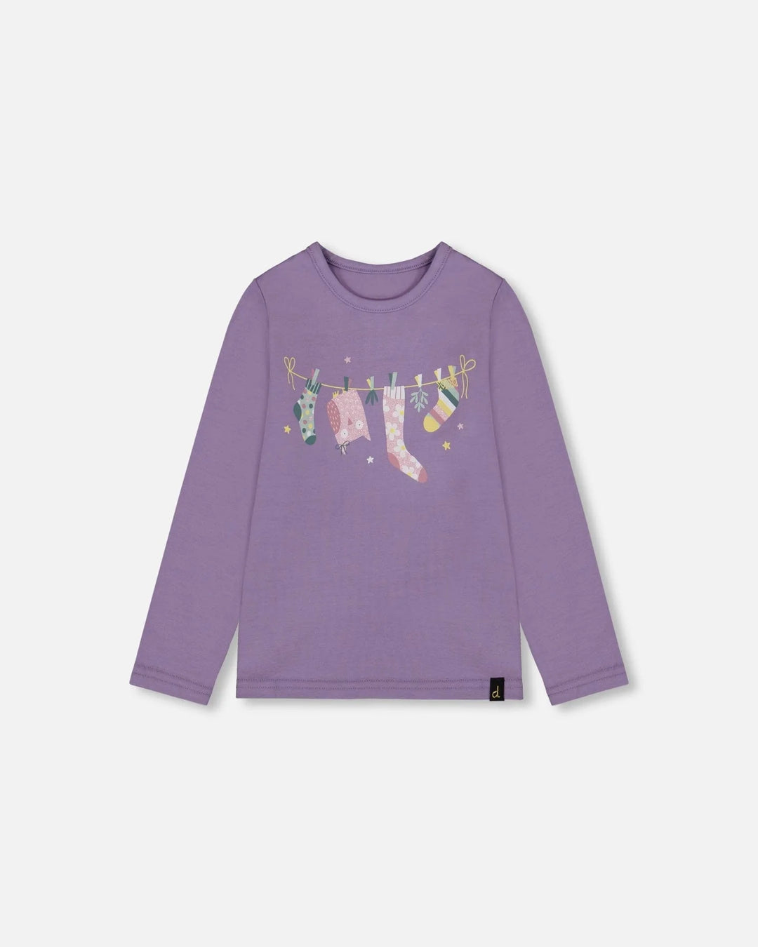 Deux Par Deux Organic Cotton Jersey T-Shirt - Purple With Owl