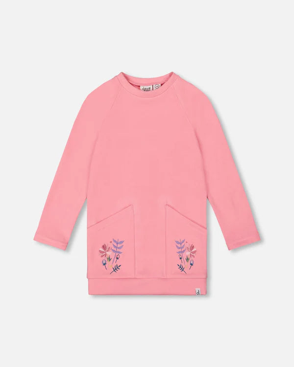 Deux Par Deux Embroidered Tunic with Pockets - Cashmere Rose