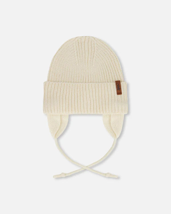 Deux Par Deux Mid-Season Knit Hat - Light Beige