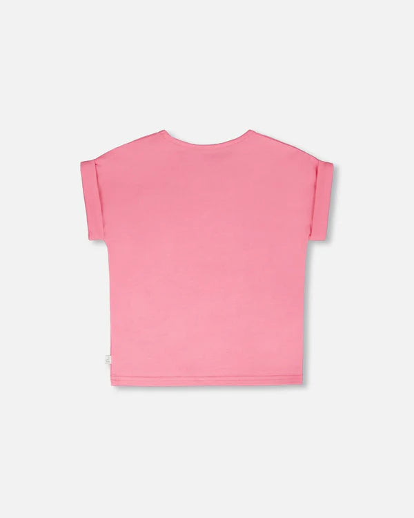 Deux Par Deux Organic Jersey T-Shirt - Aurora Pink