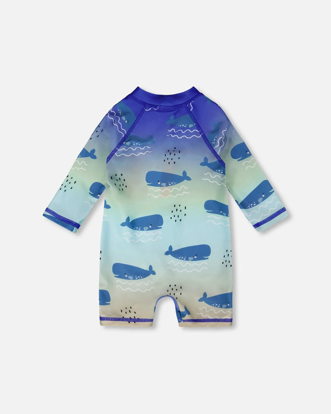 Deux Par Deux Long Sleeve One-Piece Rashgaurd - Blue Whale
