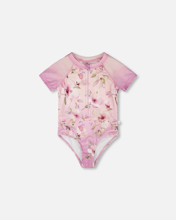 Deux Par Deux One-Piece Swimsuit - Purple Flower