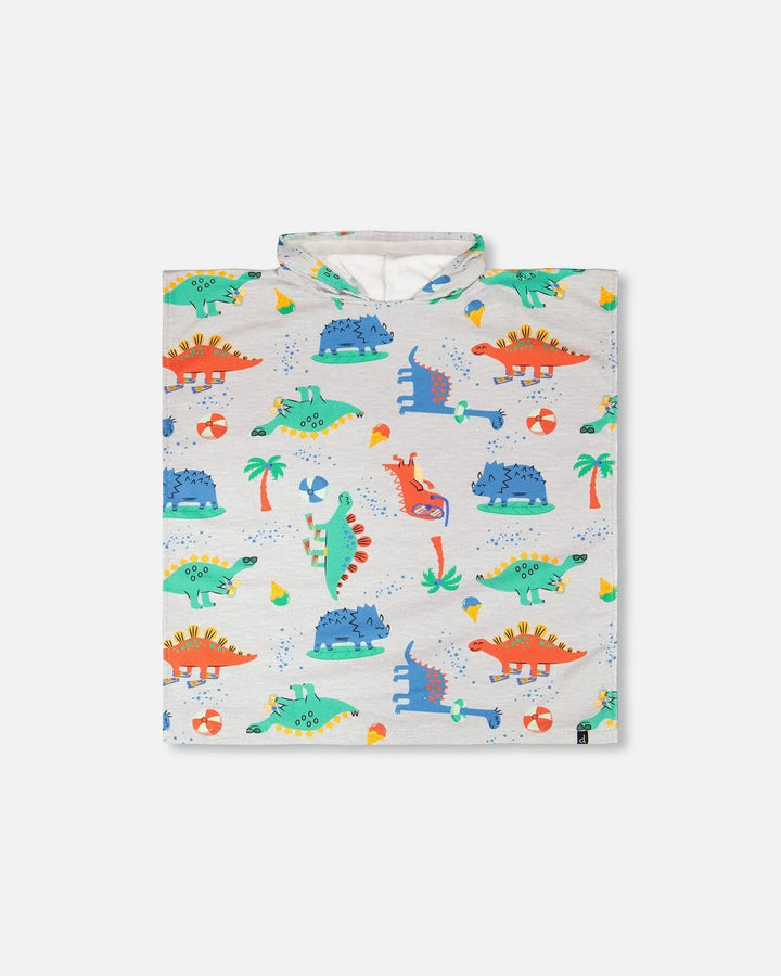 Deux Par Deux Hooded Beach Towel - Baby Dinosaur