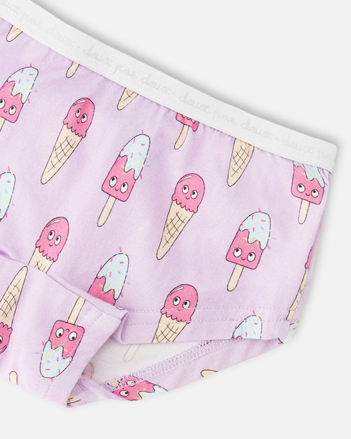 Deux Par Deux 3 Pack Boyshort Panty - Printed Kittens