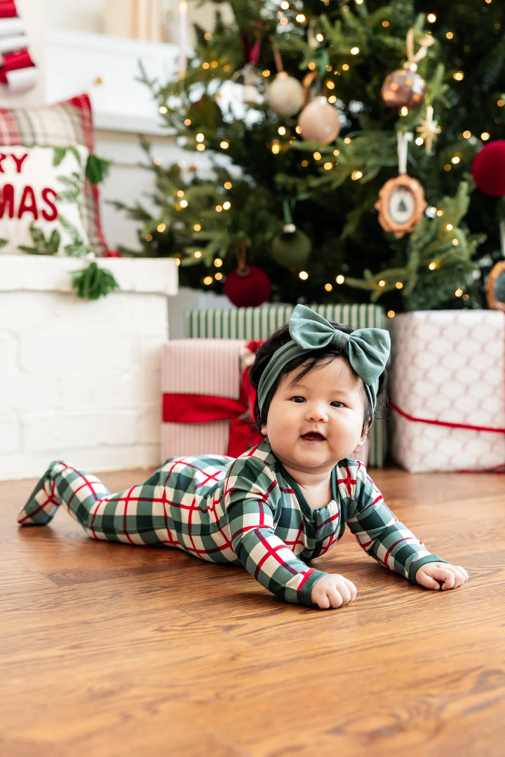 Kyte Baby Zippered Footie - Holiday Plaid