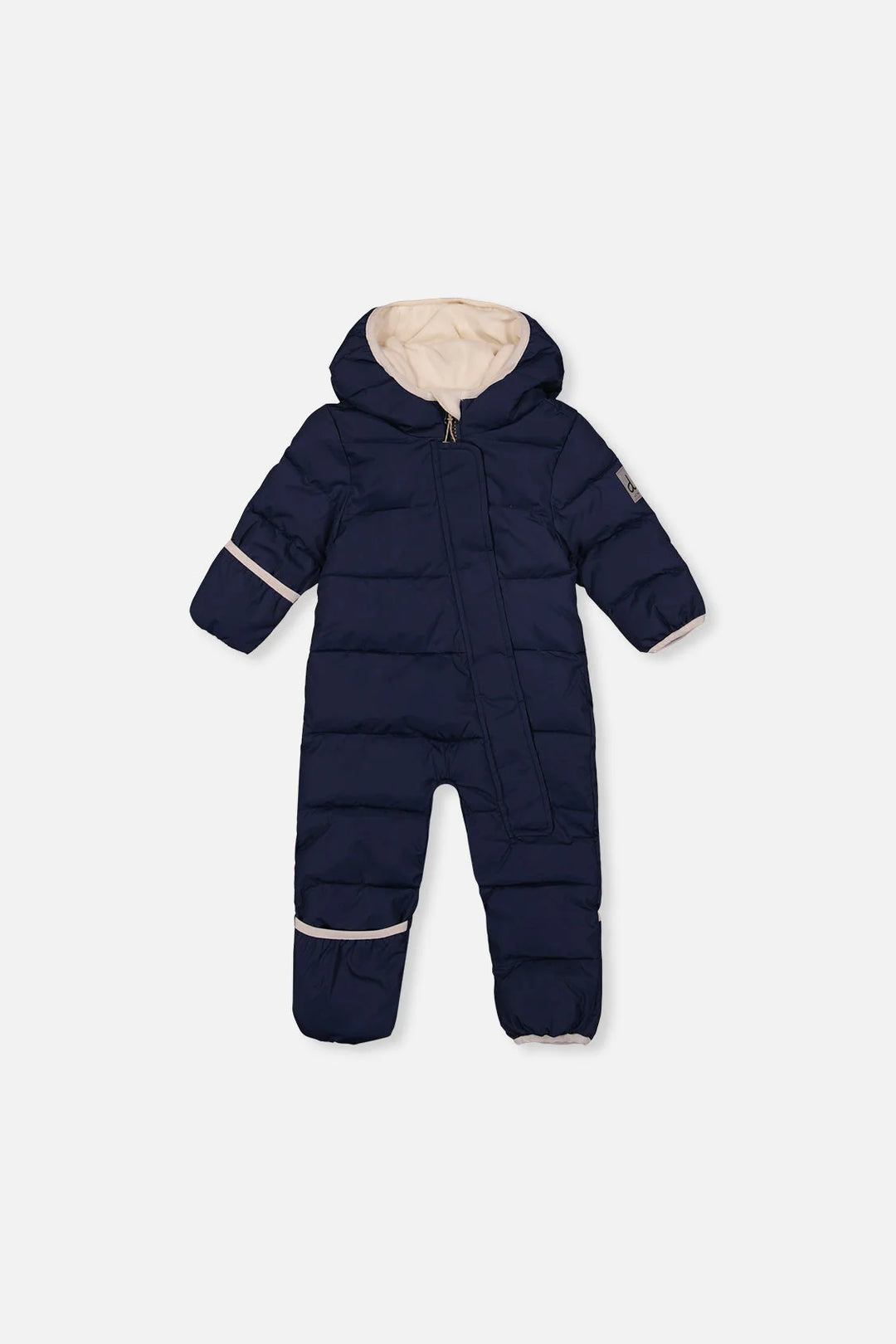 Deux Par Deux Baby Cloud One Piece Snowsuit Adapted For Car Seats - Dark Blue