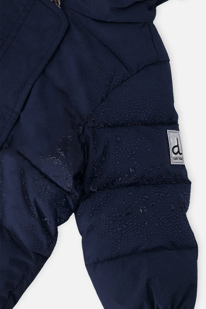 Deux Par Deux Baby Cloud One Piece Snowsuit Adapted For Car Seats - Dark Blue