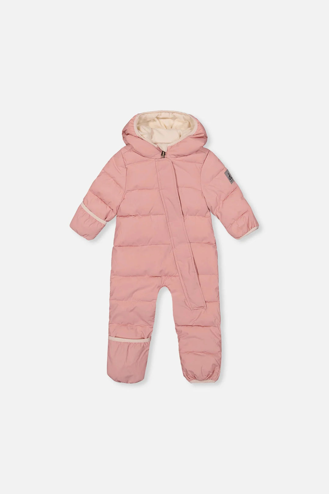 Deux Par Deux Baby Cloud One Piece Snowsuit Adapted For Car Seats - Dusty Pink