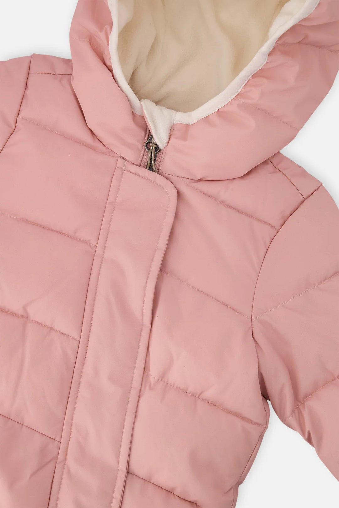 Deux Par Deux Baby Cloud One Piece Snowsuit Adapted For Car Seats - Dusty Pink