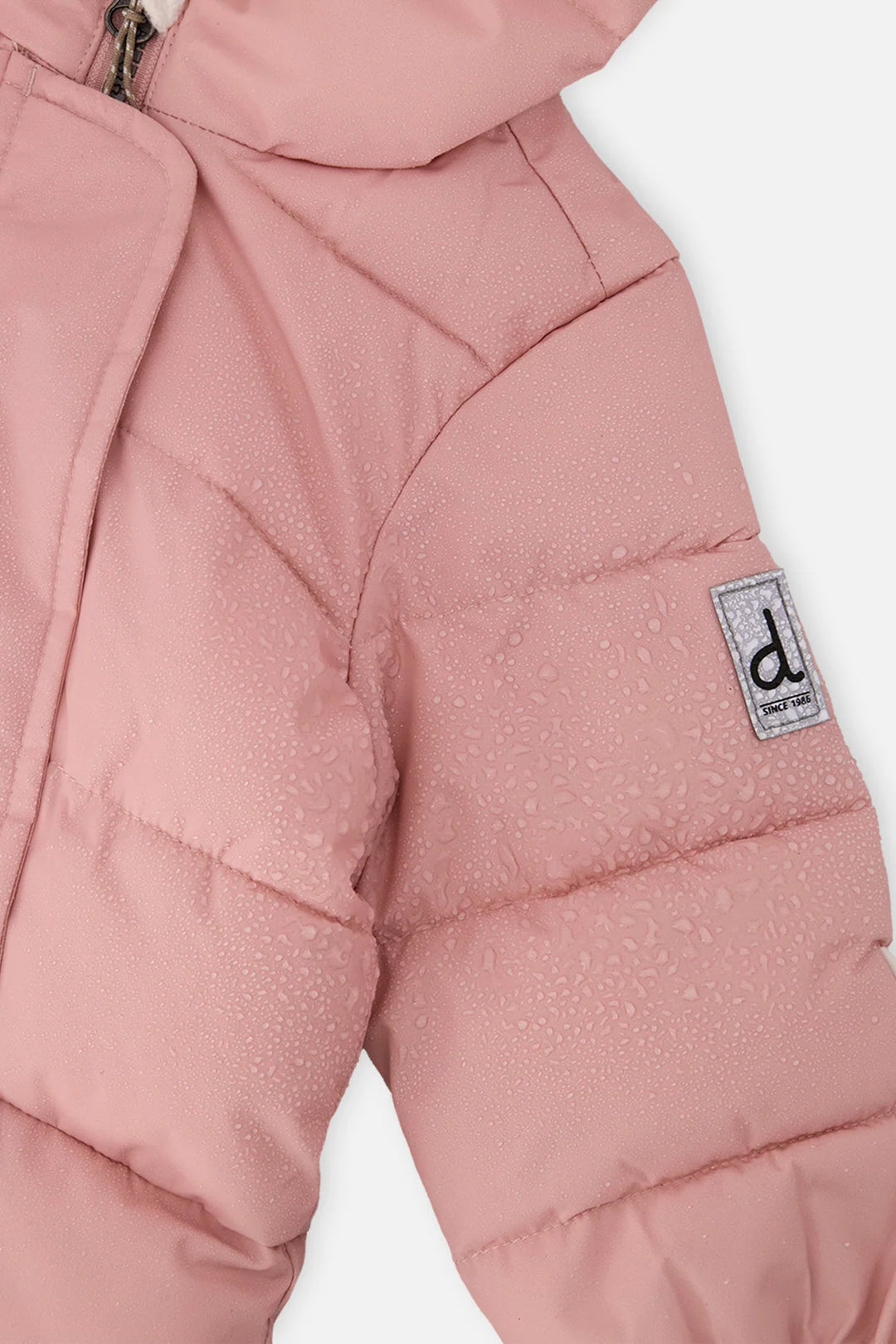 Deux Par Deux Baby Cloud One Piece Snowsuit Adapted For Car Seats - Dusty Pink