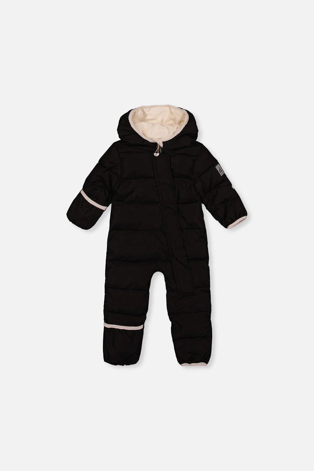 Deux Par Deux Baby Cloud One Piece Snowsuit Adapted For Car Seats - Black