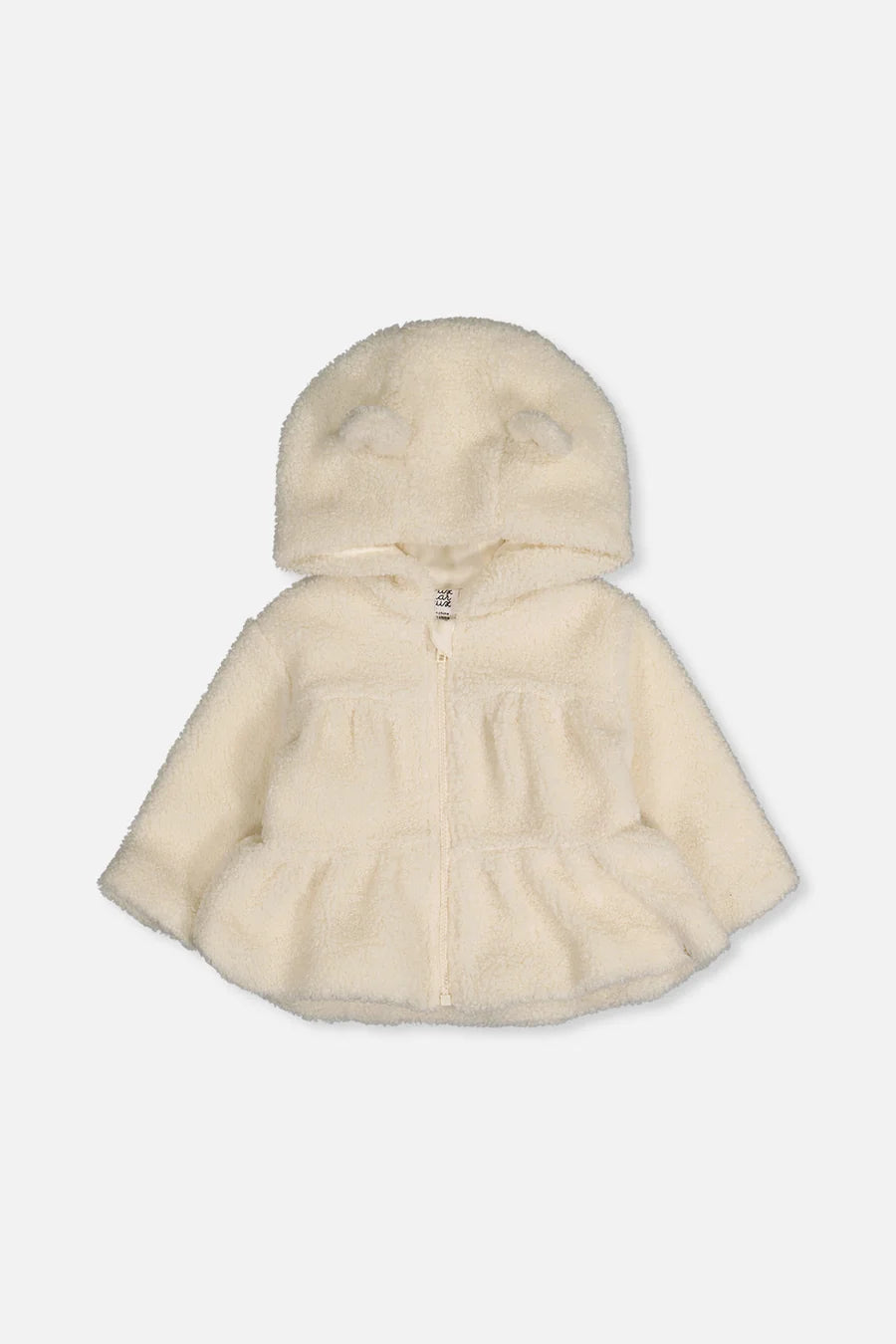 Deux Par Deux Hooded Zip Sherpa Jackete - Off White
