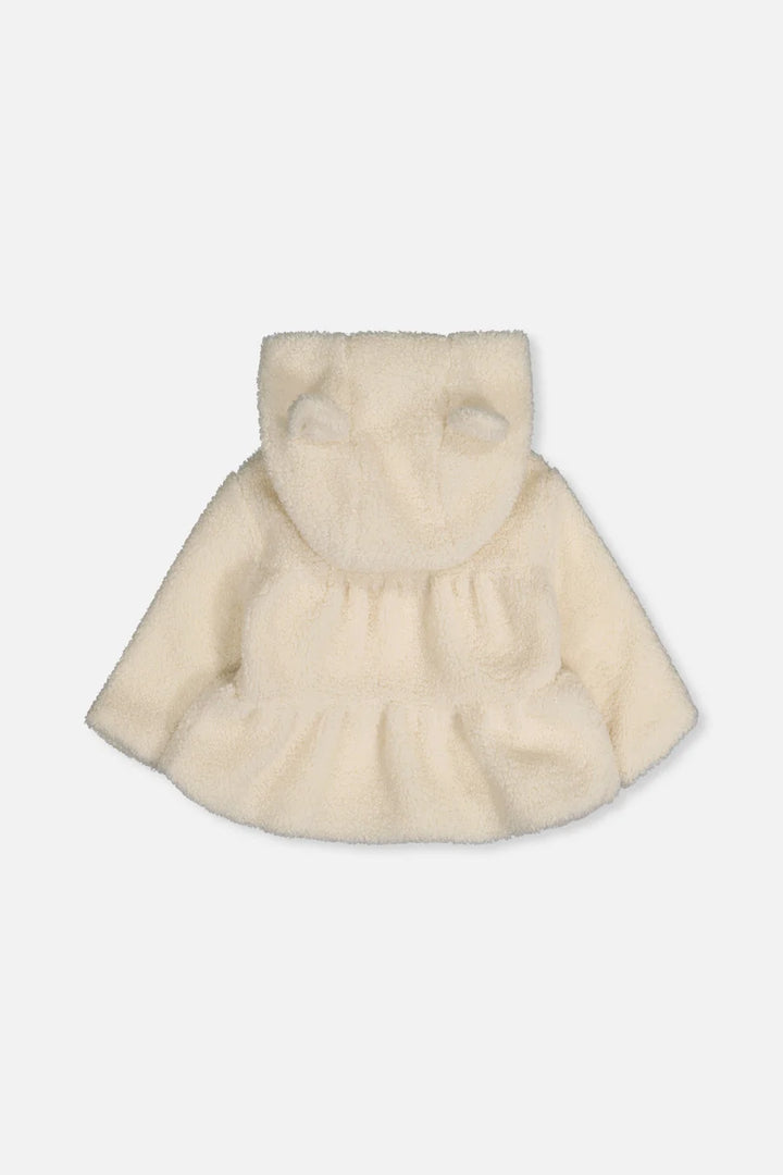 Deux Par Deux Hooded Zip Sherpa Jackete - Off White