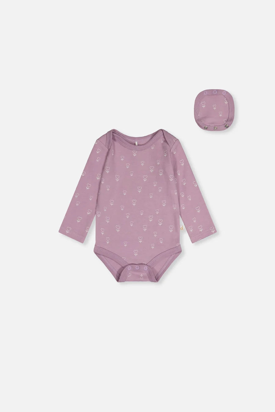 Deux Par Deux Organic Cotton Onsie - Printed Heart Flowers