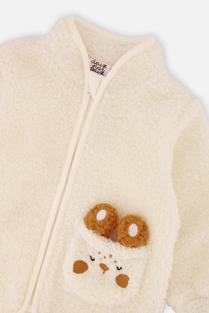 Deux Par Deux Sherpa Jacket - Off White