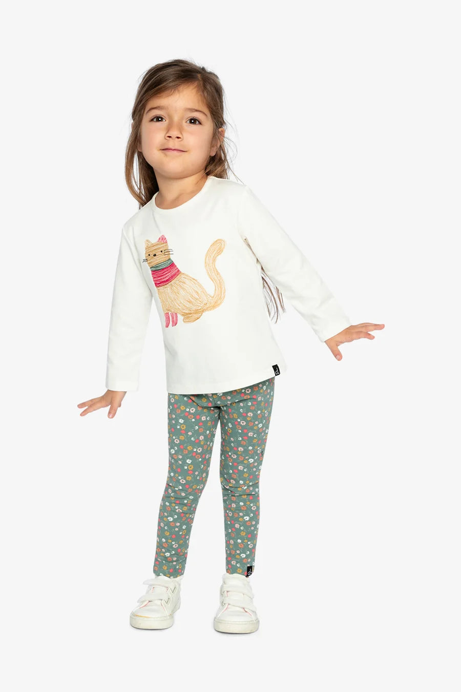 Deux Par Deux Organic Cotton Long Sleeve Printed Shirt - Off White