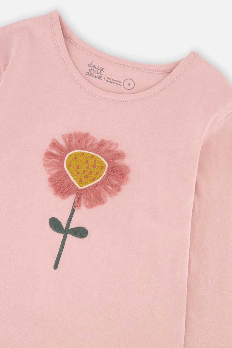 Deux Par Deux Oeganic Cotton Long Sleeve Printed Shirt - Silver Pink