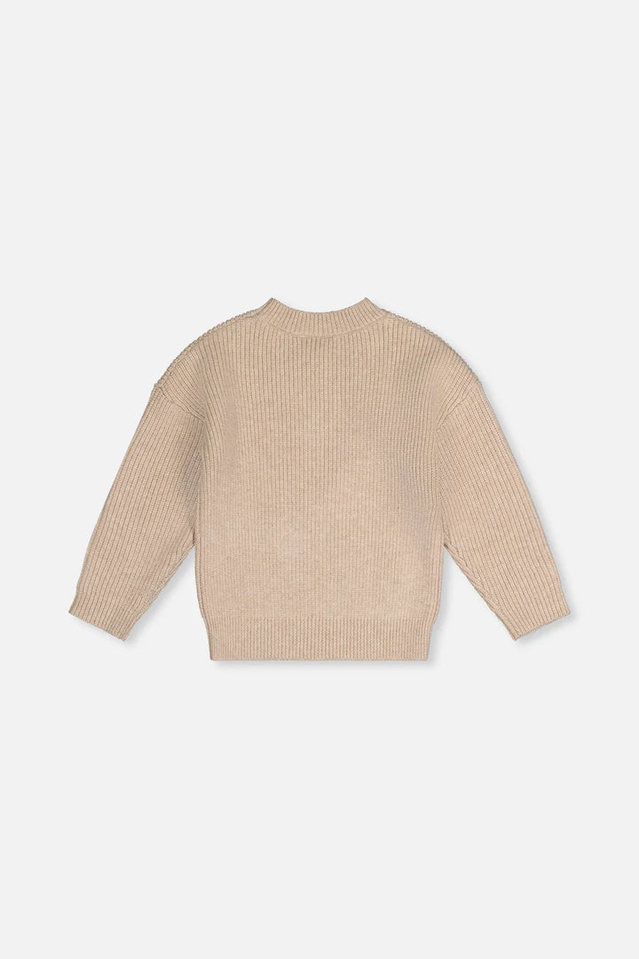 Deux Par Deux SSweater with Bow - Beige
