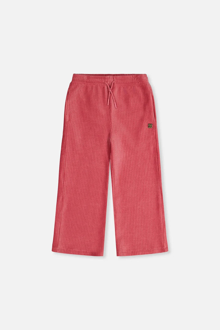 Deux Par Deux Velour Flare Pant - Rose Wine