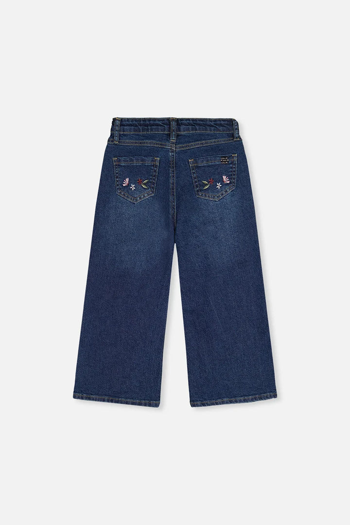 Deux Par Deux Jeans with Flower Embroidery - Light Blue