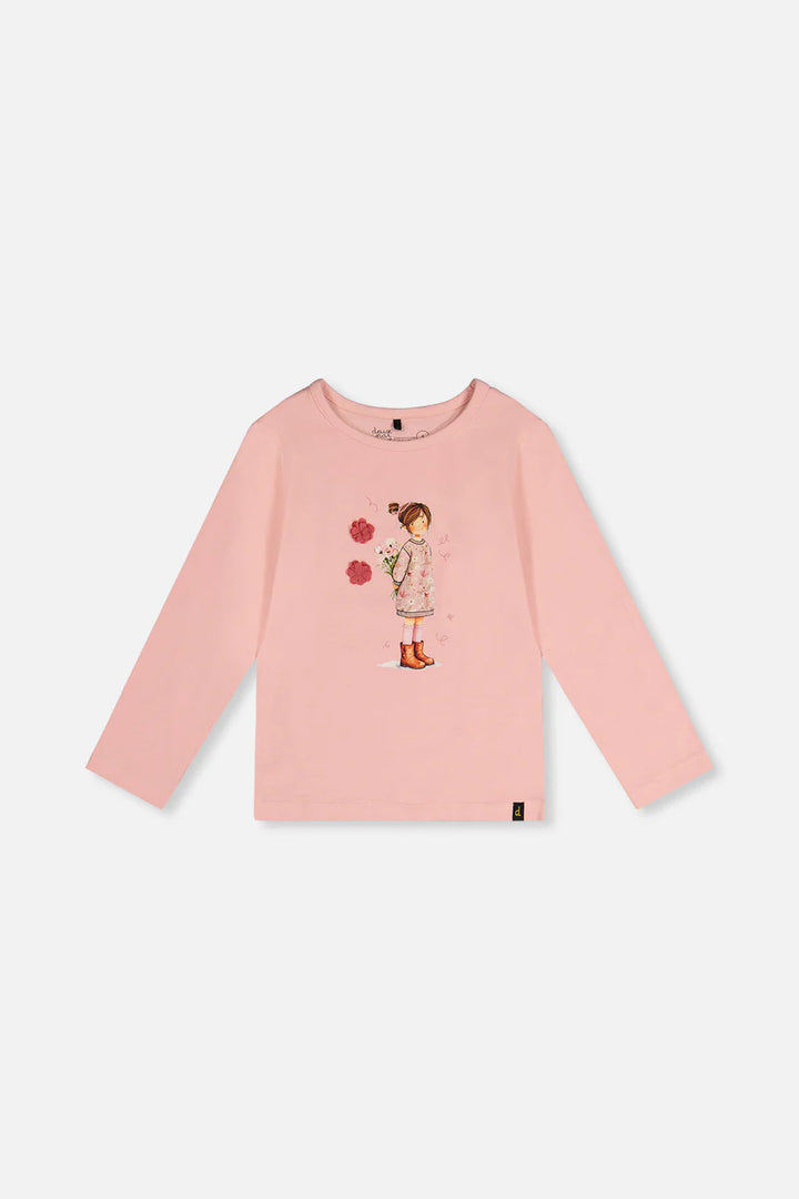 Deux Par Deux Organic Cotton Jersey T-Shirt Pale Dusty Pink