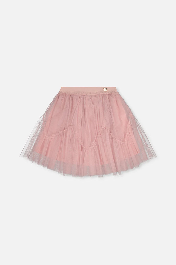 Deux Par Deux Mesh Skirt - Silver Pink