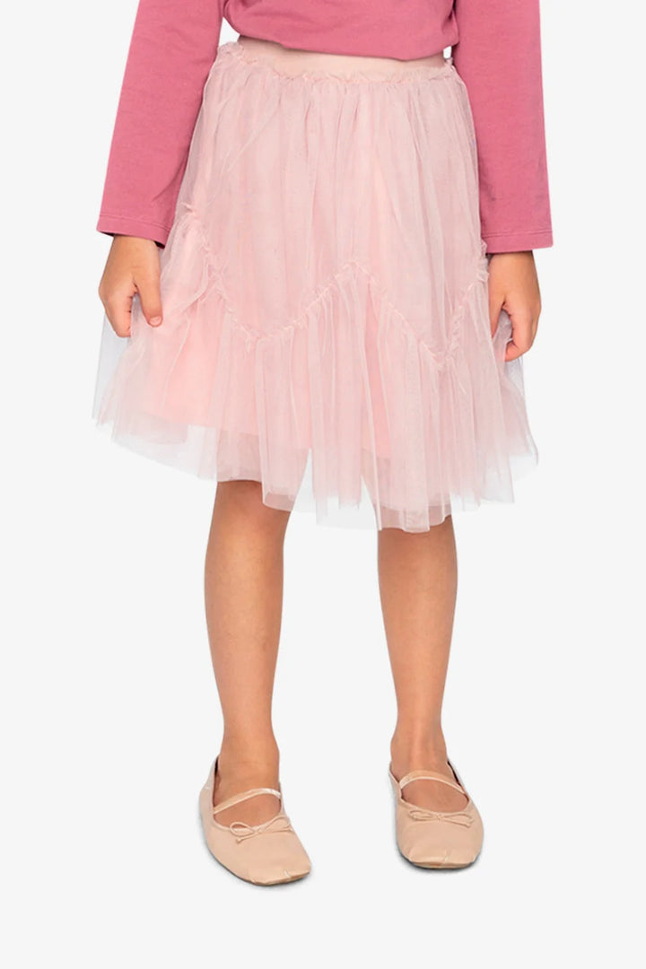 Deux Par Deux Mesh Skirt - Silver Pink