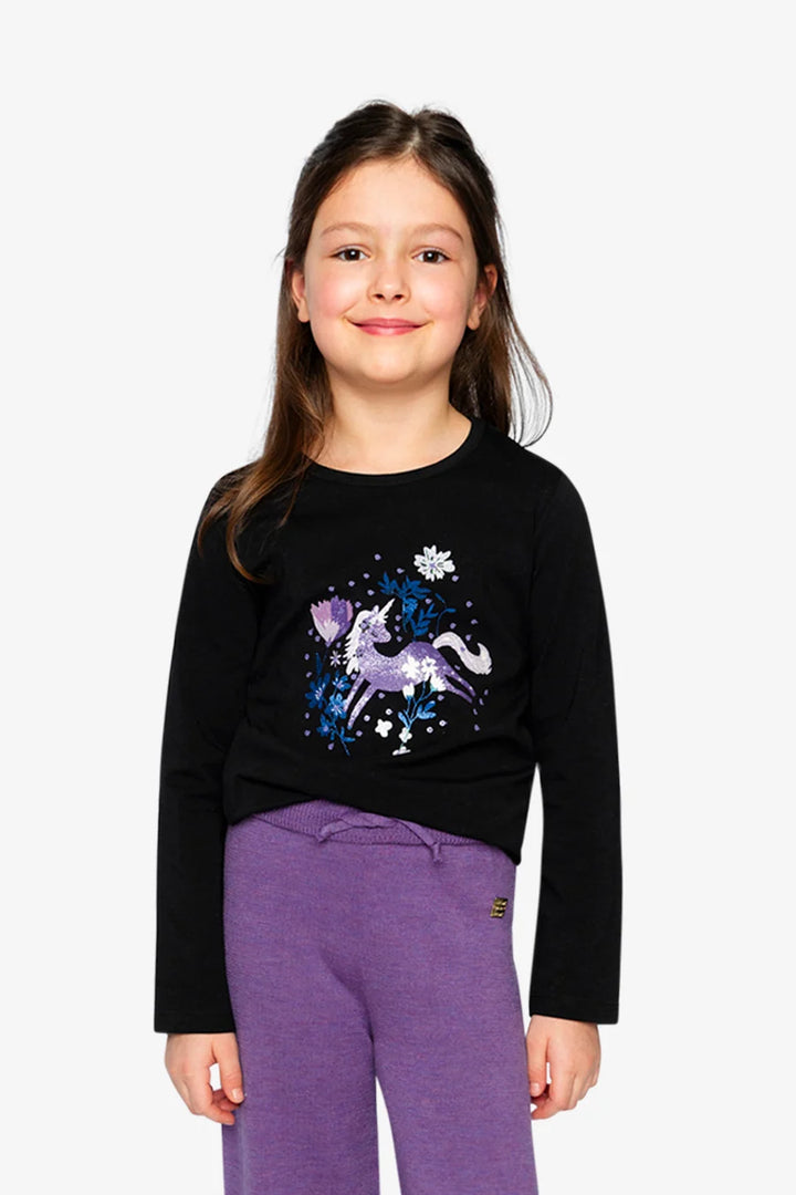 Deux Par Deux Organic Jersey T-Shirt - Anthracite/Black