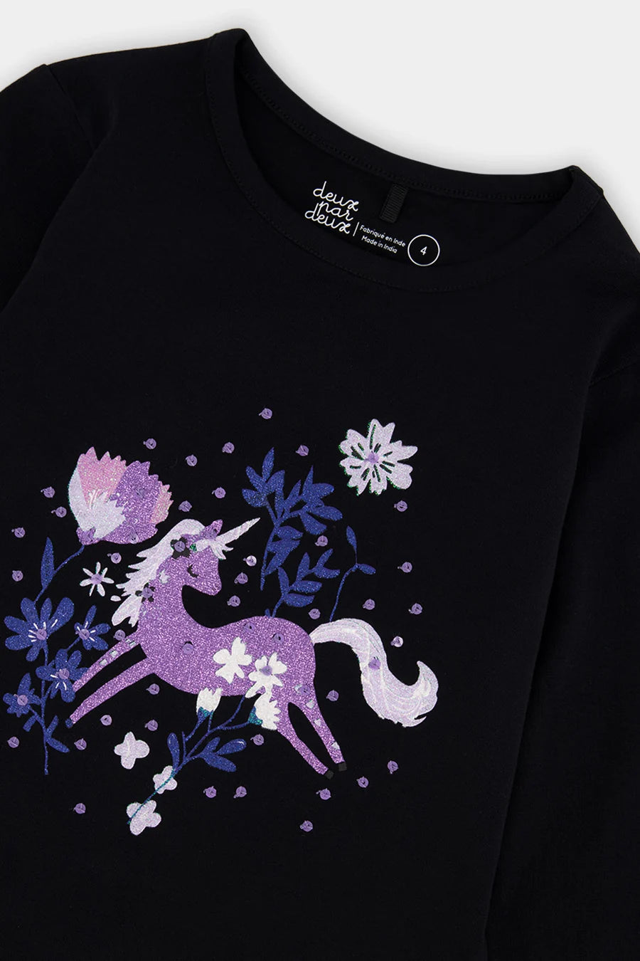 Deux Par Deux Organic Jersey T-Shirt - Anthracite/Black