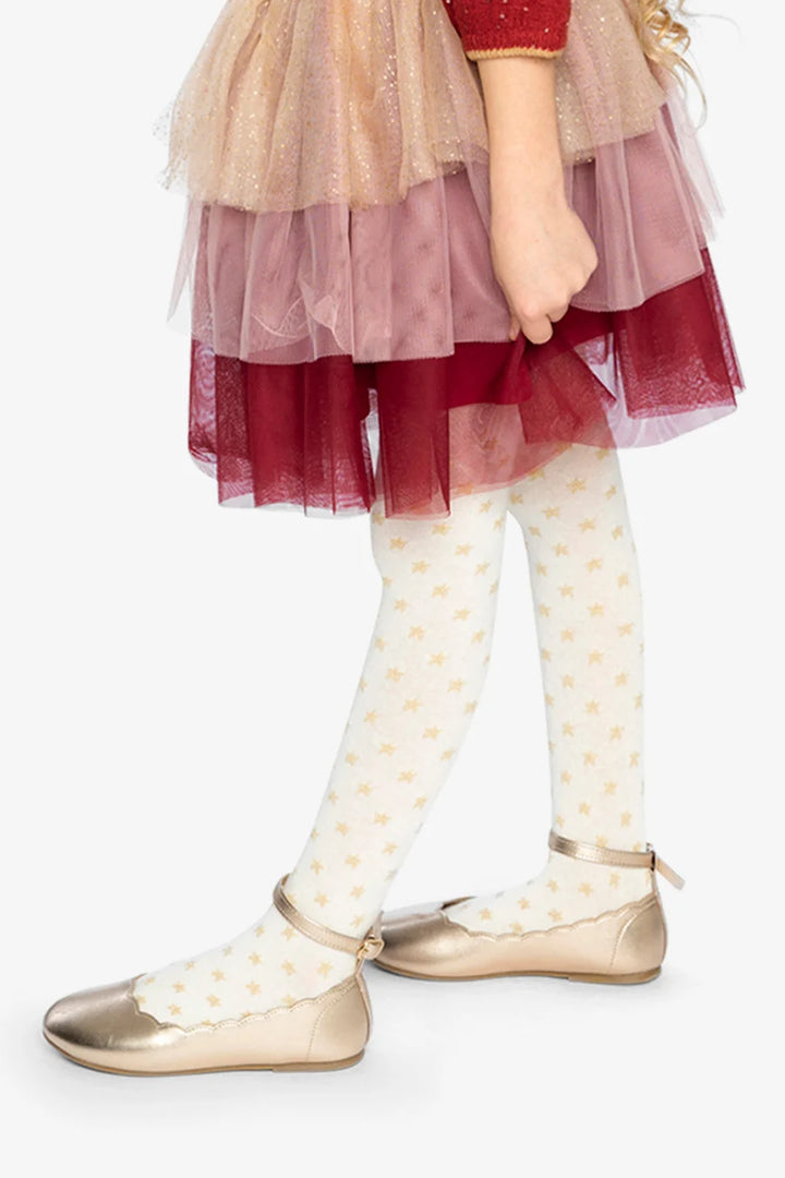 Deux Par Deux Multi-Layer Glittering Mesh Skirt - Multicolor/Jester Red