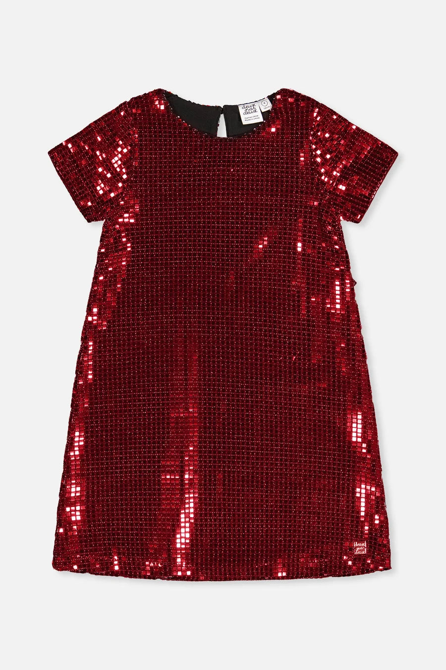 Deux Par Deux Short Sleeve A-Line Dress - Jester Red