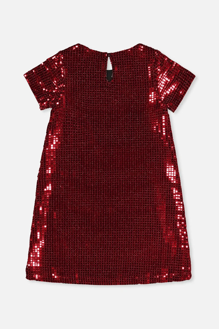 Deux Par Deux Short Sleeve A-Line Dress - Jester Red