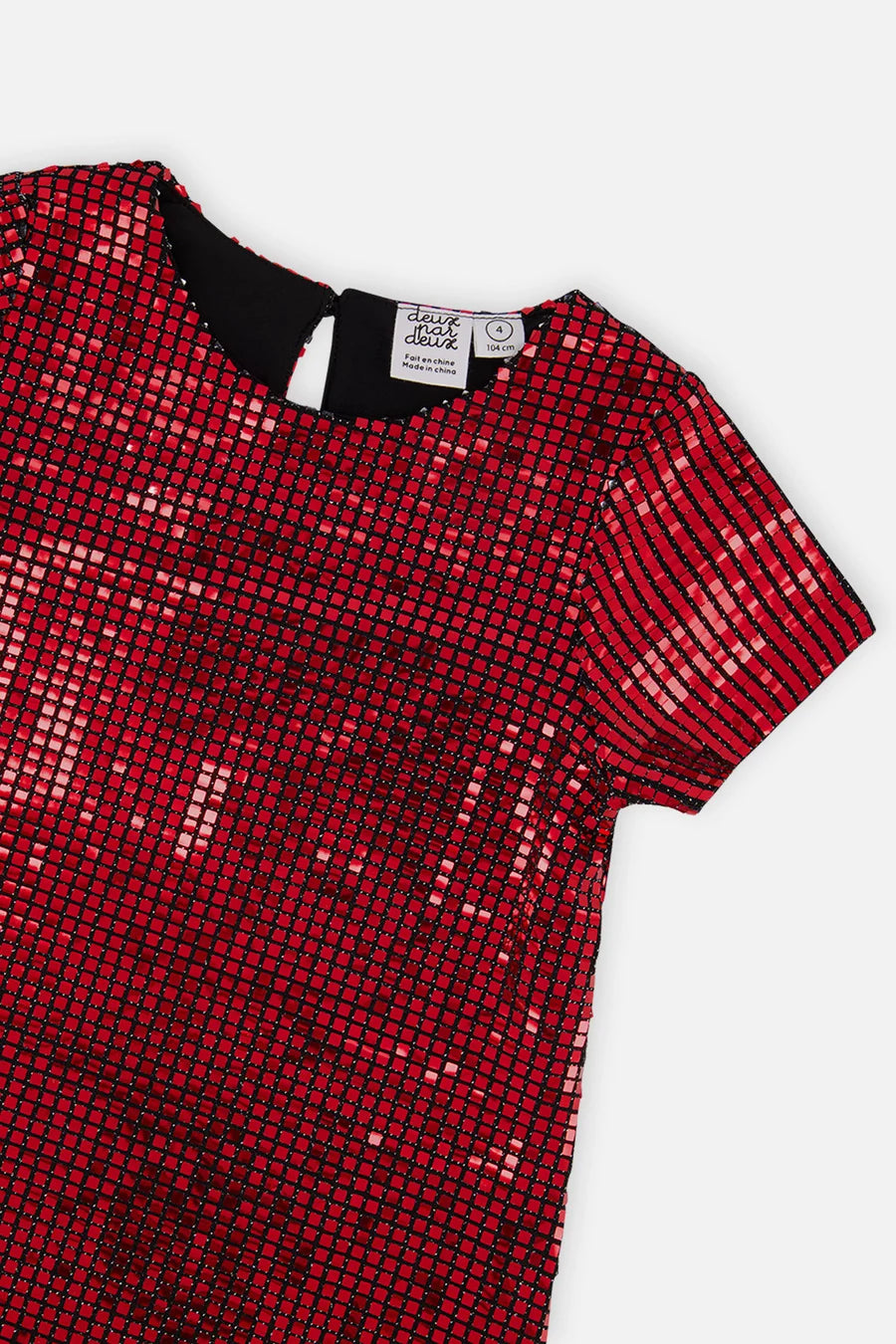 Deux Par Deux Short Sleeve A-Line Dress - Jester Red