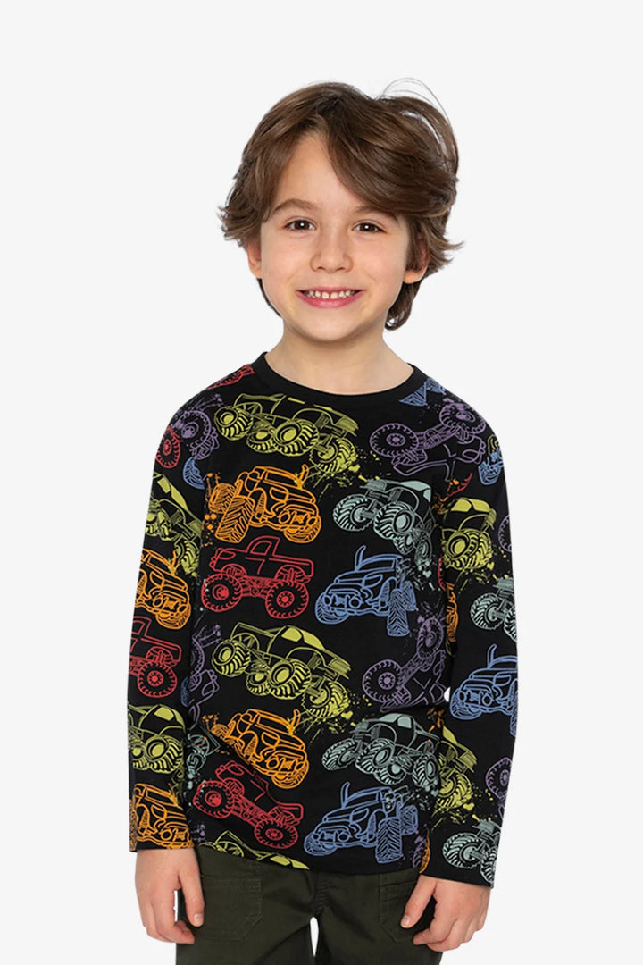 Deux Par Deux Organic Cotton T-Shirt - Monster Trucks