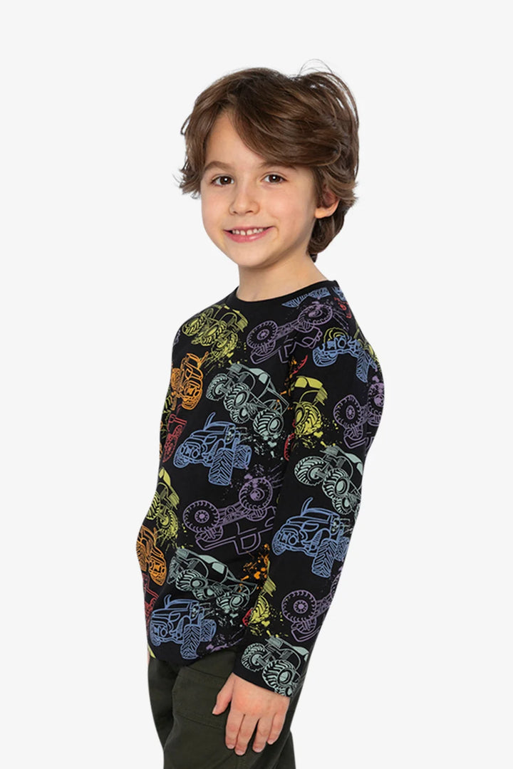 Deux Par Deux Organic Cotton T-Shirt - Monster Trucks