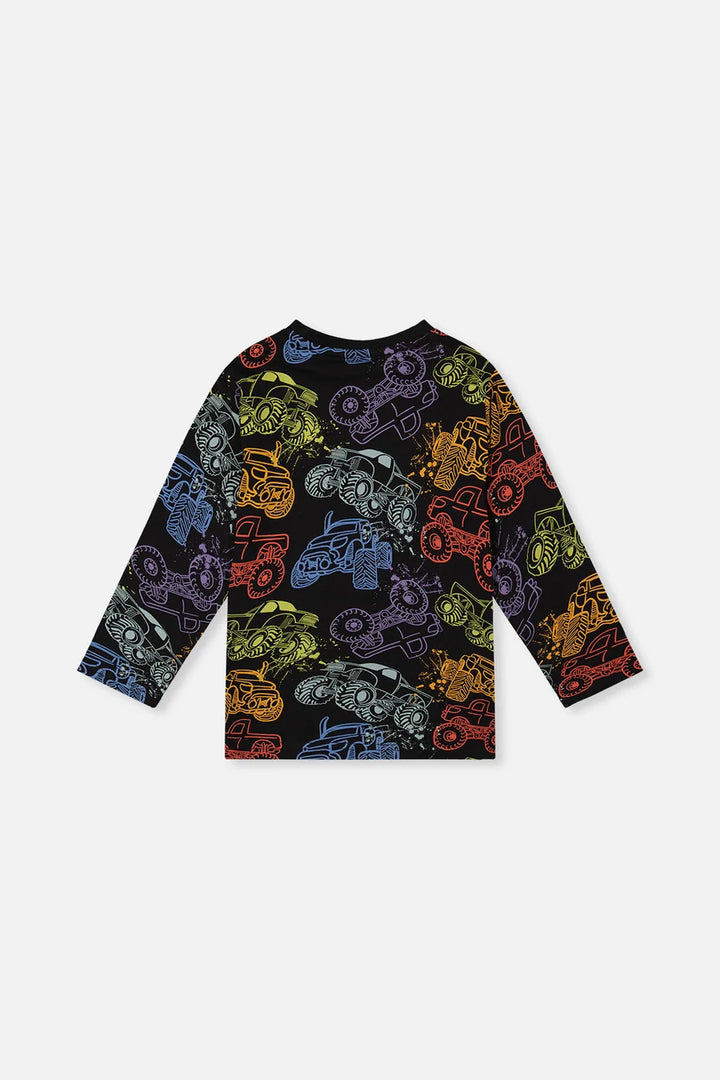 Deux Par Deux Organic Cotton T-Shirt - Monster Trucks