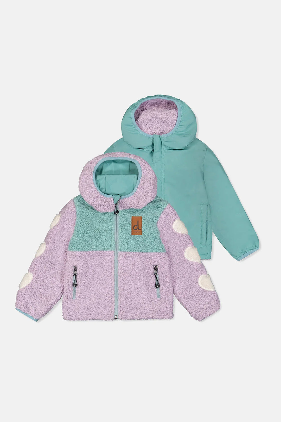 Deux Par Deux Reversible Mid-Season Jacket Pale Blue-Grey And Mauve