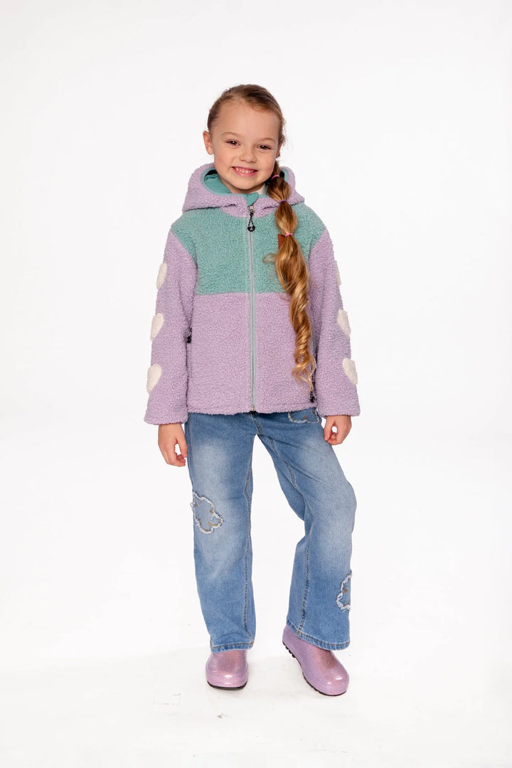 Deux Par Deux Reversible Mid-Season Jacket Pale Blue-Grey And Mauve